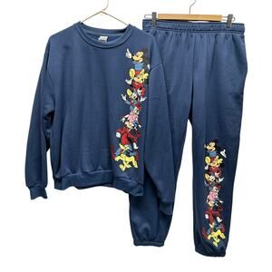 Disney Mickey & Friends Sweatshirt & Joggers Set Blue Med Matching Lounge Set